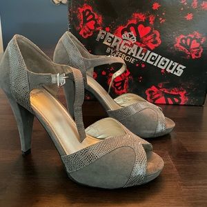 Fergalicious Mary-Jane High Heel Peep Toe Pumps. Size 8.